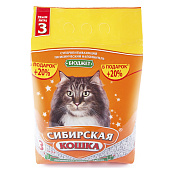 Наполнитель Сибирская Кошка бюджет 3 л впитывающий крупный