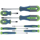  Набор отверток универсальный, CrV, трехкомпонентные рукоятки, 6/8 предм, Сибртех 