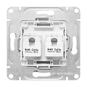 Розетка компьютерная встраиваемая RJ45 UTP cat 5e, цвет белый, EKF Эпика