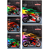 Тетрадь 48л. А5, клетка, скрепка, Огненные мотогонки, 48-5182 Тетрадь 48л. А5, клетка, скрепка, Огненные мотогонки, 48-5182