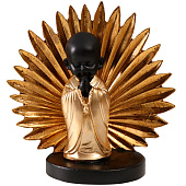  Сувенир полистоун "Маленький хотей - молитва. Пальмовый лист" золото и чёрный 18х9х18 см   10323436 