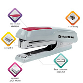 Степлер №10 Brauberg Extra, до 20 листов, антистеплер, серо-красный, 229082 Степлер №10 Brauberg Extra, до 20 листов, антистеплер, серо-красный, 229082