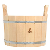  Ушат "шайка" 10 л. с нержавеющей вставкой, липа, "Банные штучки" в кор. 