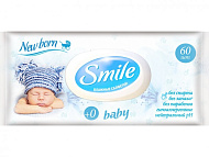  Влажные салфетки детские SMILE BABY  60 шт с пластиковым клапаном NEW BORN 