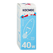 Лампа накаливания /свеча/ Космос 40W E27 прозрачная Брест/100/ Лампа накаливания /свеча/ Космос 40W E27 прозрачная Брест/100/