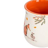  Кружка 400 мл. керамика бело-оранжевая Лиса и гусь Autumn friends ANLAF-FDH-061225-1 