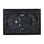  Розетка двойная встраиваемая без заземления, цвет черный, IEK FORTE&PIANO 