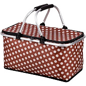  107063 Термосумка складная с алюминиевым каркасом CB-7046-3, с принтом горошек 