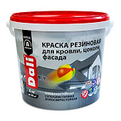  "DALI" краска резиновая для кровли, цоколя, фасада, чёрный - 6 кг 