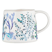 Кружка, 380 мл, фарфор, белая/синяя,Ocean Life MW475-DI0456 Кружка, 380 мл, фарфор, белая/синяя,Ocean Life MW475-DI0456