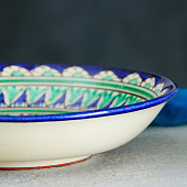 Тарелка Риштанская Керамика Узоры синяя 20 см 2870536 Тарелка Риштанская Керамика Узоры синяя 20 см 2870536