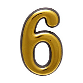 Номер дверной "6" (золото) пластик АЛЛЮР
