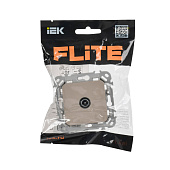 Розетка телевизионная встраиваемая, цвет льняной, IEK FLITE