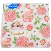 Салфетки бумажные Лилия Розовый пудинг 2-х сл 33х33 20шт Арт.2432 Салфетки бумажные Лилия Розовый пудинг 2-х сл 33х33 20шт Арт.2432