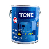 Эмаль алкидно-уретановая для пола глянцевая Текс ПРОФИ серая 2,7л