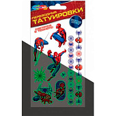  Тату МУЛЬТИ АРТ Человек паук, светящиеся в темноте, 1 лист, в пакете 
