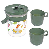 Набор: кувшин ,пластик, 850мл "Летний зной", кружки 300мл 728-098 Набор: кувшин ,пластик, 850мл "Летний зной", кружки 300мл 728-098