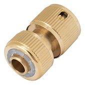 Соединитель латунный быстросъемный д/шланга 1/2", аквастоп/ PALISAD 66240