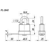 Замок навесной PL-WEATHER-3640 всепогодный FUARO 