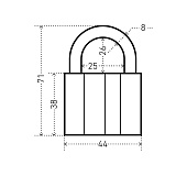  Замок навесной ВС 2-26 С d 8мм АЛЛЮР 