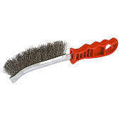 Щетка стальная с пластмассовой ручкой 1 ряд/STAYER Щетка стальная с пластмассовой ручкой 1 ряд/STAYER