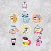  Набор стикеров «Я люблю кофе», 7 х 7 см   3567425 