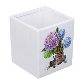 Кашпо Цветы 0,8л 10х9см, керамика INBLOOM 164-358 Кашпо Цветы 0,8л 10х9см, керамика INBLOOM 164-358