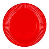  Тарелка бумажная, d 18 см, красный, 10 шт, 9556748 