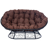  Диван Garden story Мамасан до 180 кг арт. CN7034-MT, ротанг искусственный, (диван черный + подушка коричневая+подставка) 