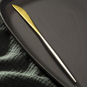  Нож столовый "Фолк" 22 см цвет золото, серебряная ручка 7892827 