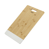Доска разделочная, вставка белый мрамор 39.5х26х1,2см  Linea Bamboo 93-BM-9-01