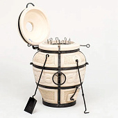 Тандыр Есаул с откидной крышкой, h-82 см, d-54, 97 кг, 8 шампуров, кочерга, совок 7705391 Тандыр Есаул с откидной крышкой, h-82 см, d-54, 97 кг, 8 шампуров, кочерга, совок 7705391