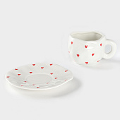 Чайная пара Доляна «Любовь», ручная роспись, керамика, 10662997 Чайная пара Доляна «Любовь», ручная роспись, керамика, 10662997