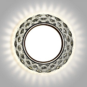 Светильник точечный встраиваемый под лампу GX53 13Вт 06CL3 круг прозрачн LED-подсветка (d125х40/монтажн d90) /Smartbuy Светильник точечный встраиваемый под лампу GX53 13Вт 06CL3 круг прозрачн LED-подсветка (d125х40/монтажн d90) /Smartbuy
