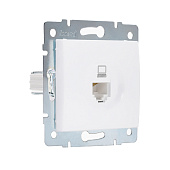 Розетка компьютерная встраиваемая RJ45 UTP cat 5e, цвет белый, Lezard Карина Розетка компьютерная встраиваемая RJ45 UTP cat 5e, цвет белый, Lezard Карина