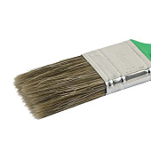 Кисть плоская Работы по дереву 35х10мм, смешанная щетина, зеленая пластиковая ручка, АКОР Кисть плоская Работы по дереву 35х10мм, смешанная щетина, зеленая пластиковая ручка, АКОР