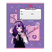 Тетрадь 12л Девочки аниме, клетка, скругленные углы, 12Т5В1 Тетрадь 12л Девочки аниме, клетка, скругленные углы, 12Т5В1
