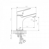  Смеситель для раковины монолитный средний RS29-13 хром 