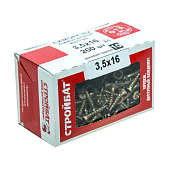 Саморезы универсальные желтые ШУж 3,5х16мм, потайная голова, 200шт Саморезы универсальные желтые ШУж 3,5х16мм, потайная голова, 200шт