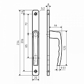  Ручки для дверей БУЛАТ 85.25.02.8017 УРАЛ корич. с пружин. м/о 85 