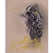  Тетрадь 48л. А5 гребень, клетка, матовая ламинация, 3D фольга, скругленные углы, Golden lady, 48Т5лофВ1гр Хат 