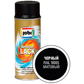  Эмаль аэрозольная алкидная матовая черная RAL 9005 JOBI 520мл 