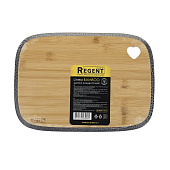 Доска разделочная, окантовка чёрная с белым 35.5х25х1,2см Linea Bamboo 93-BM-8-01.1