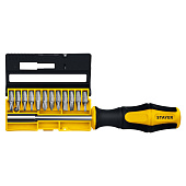 Набор отвертка-битодержатель, Cr-V сталь, двухкомп. рукоятка, 13 предм., STAYER "MASTER" HERCULES 25813 Набор отвертка-битодержатель, Cr-V сталь, двухкомп. рукоятка, 13 предм., STAYER "MASTER" HERCULES 25813