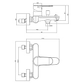 Смеситель для ванны Ника с коротким изливом черный матовый AQ1840MB Aquatek Смеситель для ванны Ника с коротким изливом черный матовый AQ1840MB Aquatek