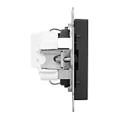  Розетка встраиваемая с заземлением, цвет черный,  EKF Эпика 