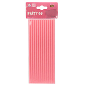  Трубочки одноразовые для напитков 25 шт. "Party go", pink (197 мм) 