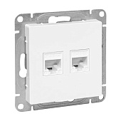 Розетка компьютерная встраиваемая RJ45 UTP cat 5e, цвет белый, EKF Эпика Розетка компьютерная встраиваемая RJ45 UTP cat 5e, цвет белый, EKF Эпика