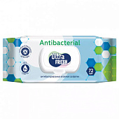 Влажные салфетки Ultra Fresh Antibacterial 72 шт с клапаном Арт. 14410134