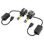  Автолампа диод H7 PX26d 12/24V  25W 2500Лм SKYWAY вентилятор+драйвер ПРОТОН А4 6000К Белая коробка комп.2шт 